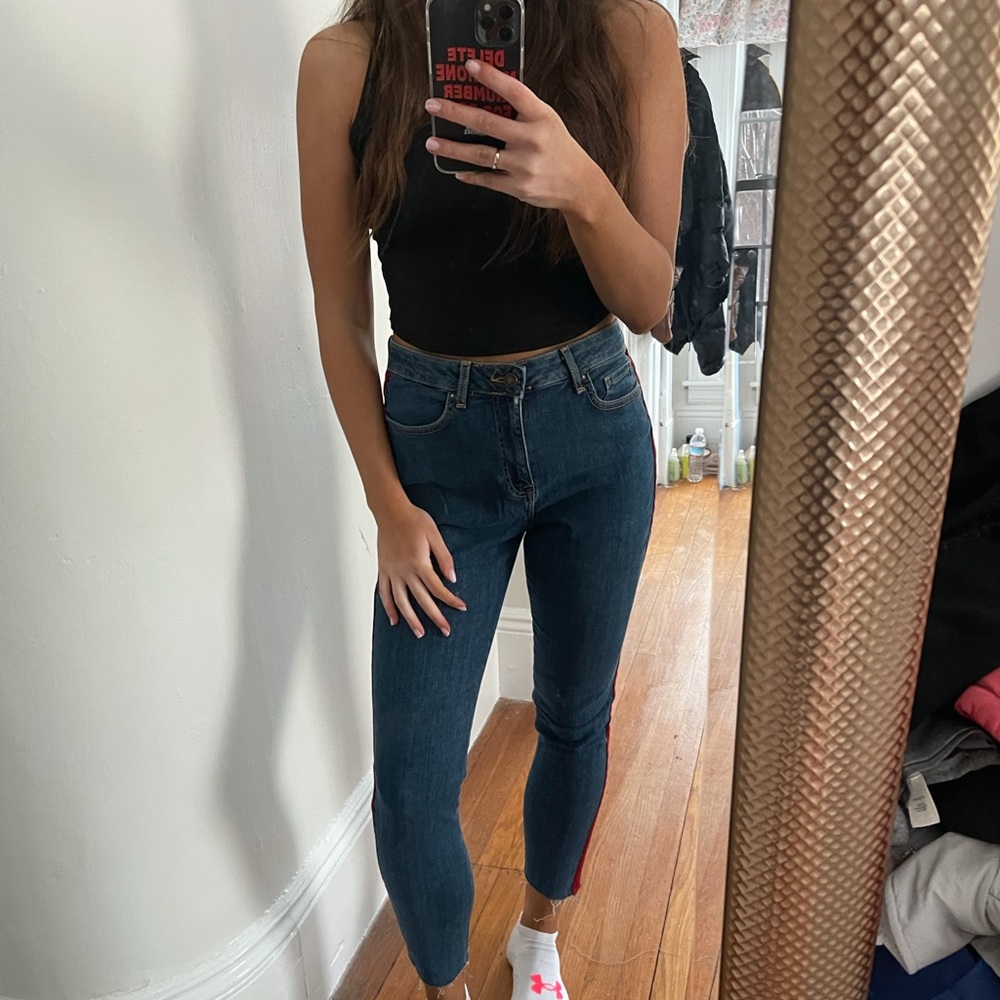 Forever 21 Side Striped High Waist Skinny Jeans